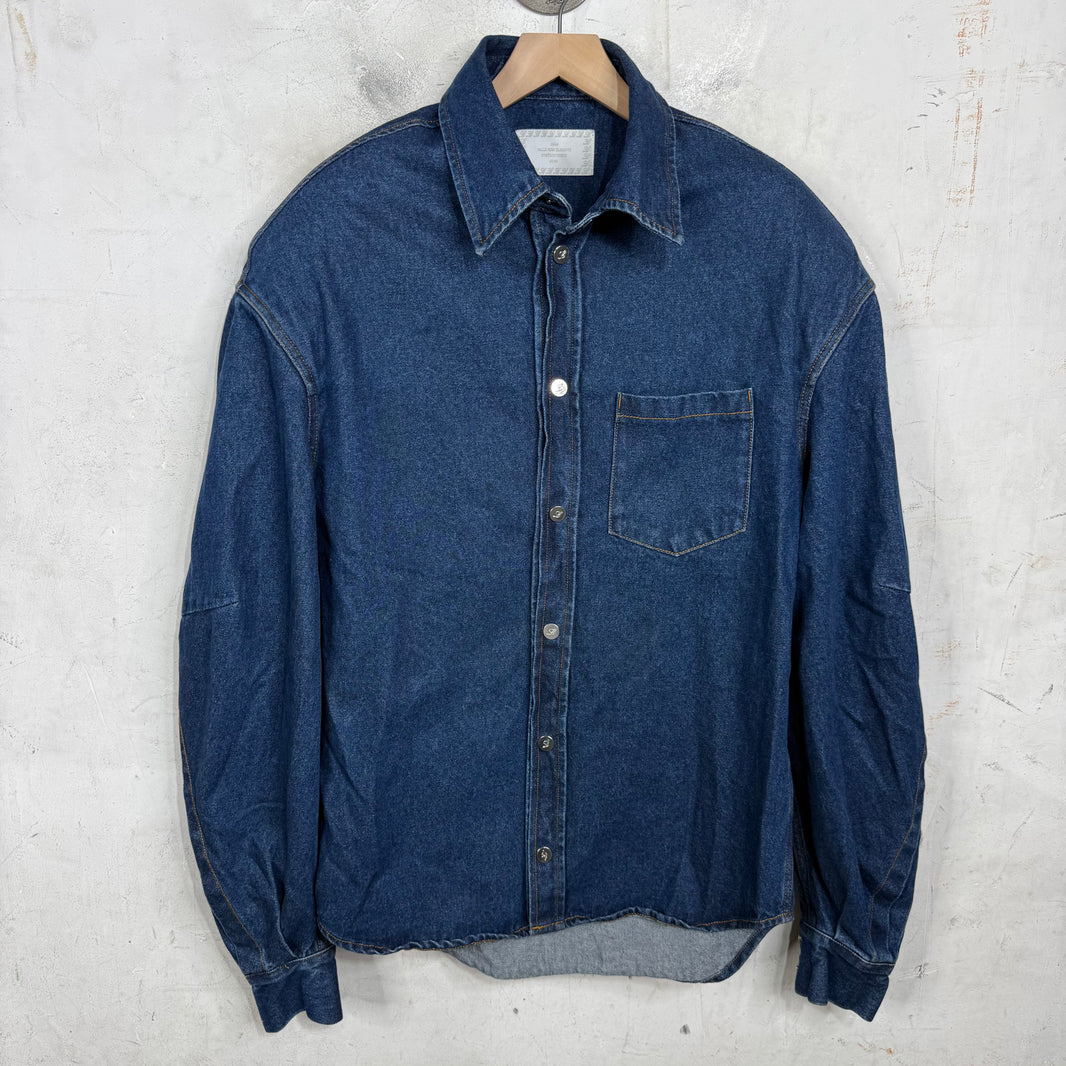 Luar Padded Shoulder Denim Overshirt