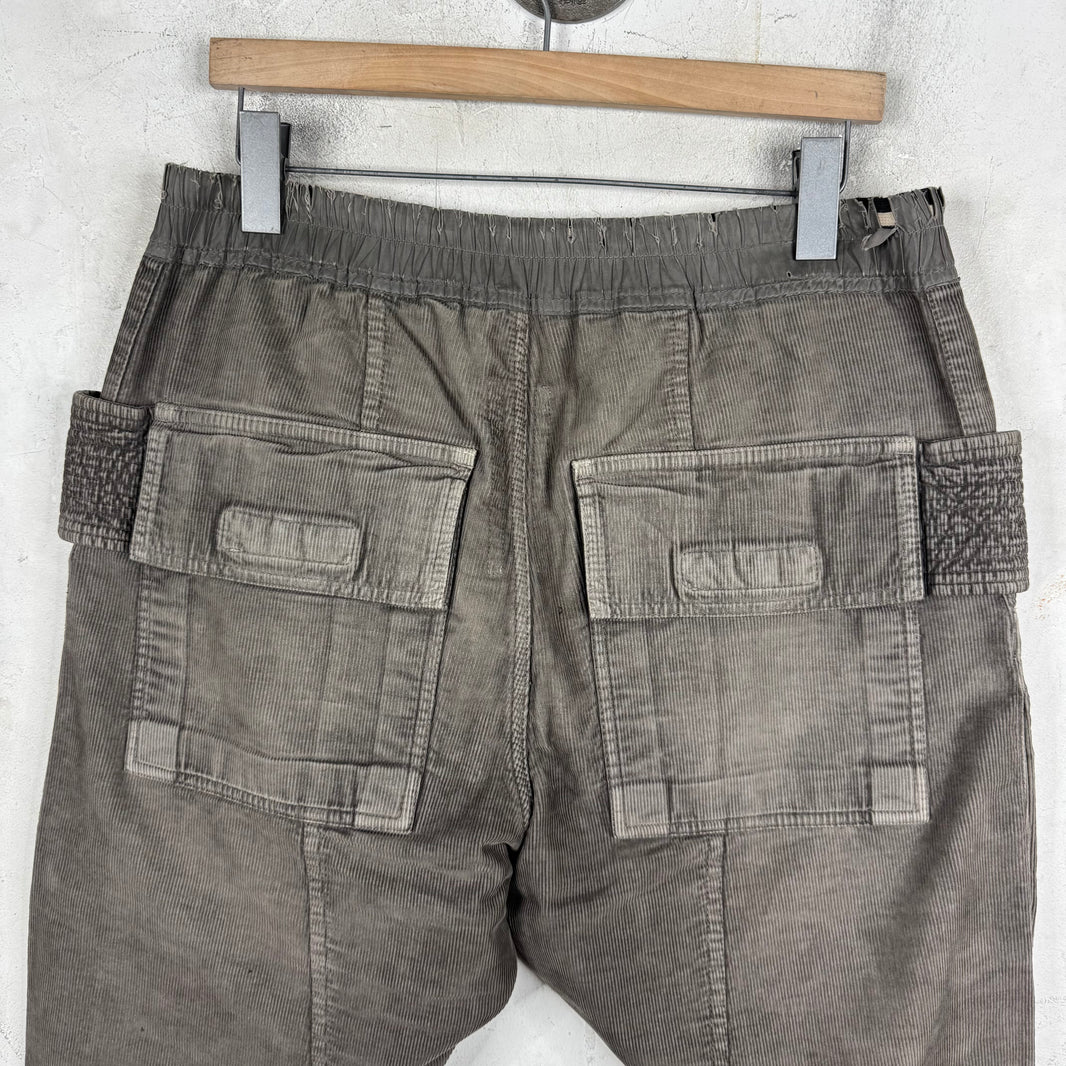 DRKSHDW Grey Corduroy Creatch Cargos
