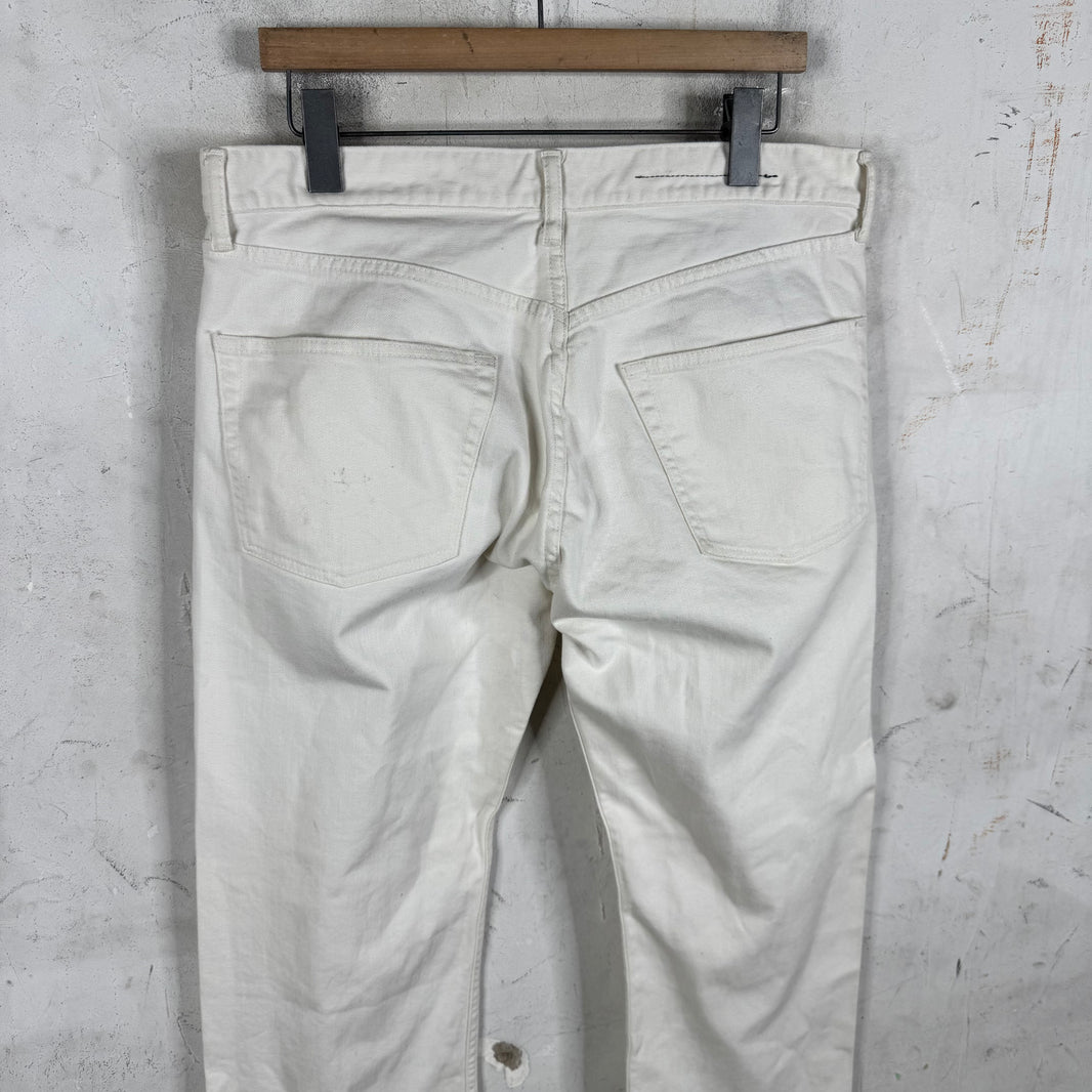 VLONE White Runway Zip Flared Jeans