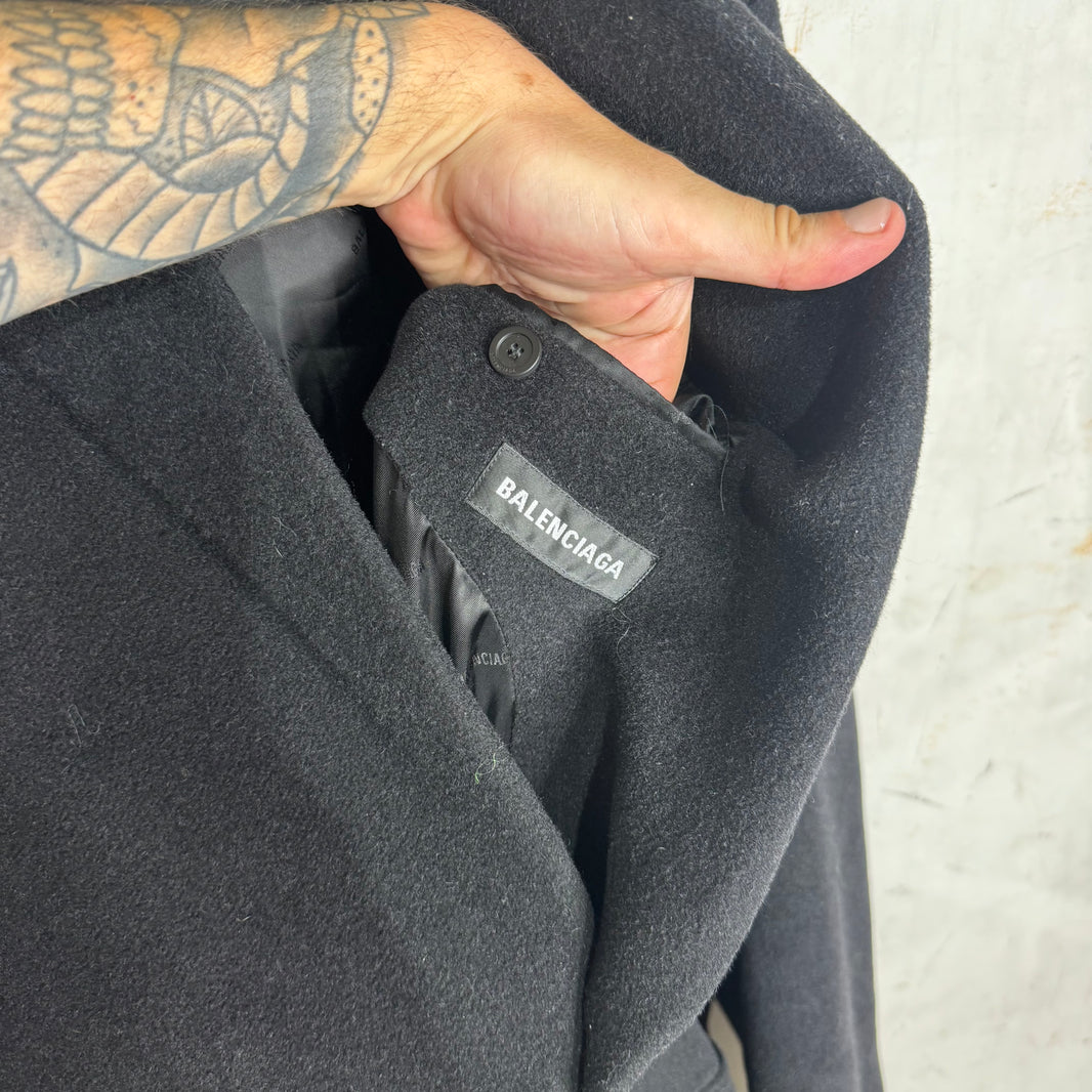 Balenciaga Wool Alpaca Floor Trench Coat