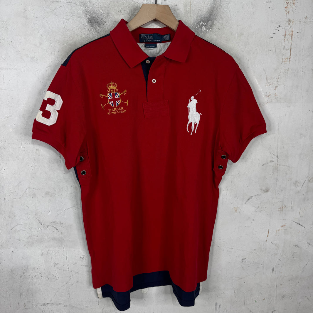 Ralph Lauren Red Two Toned Crest Big Pony Polo