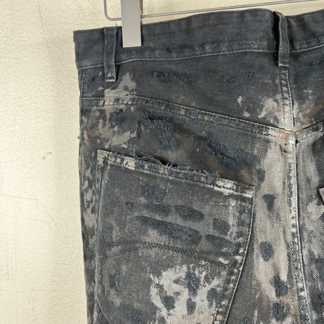 Balenciaga Black Mud Distressed Jeans