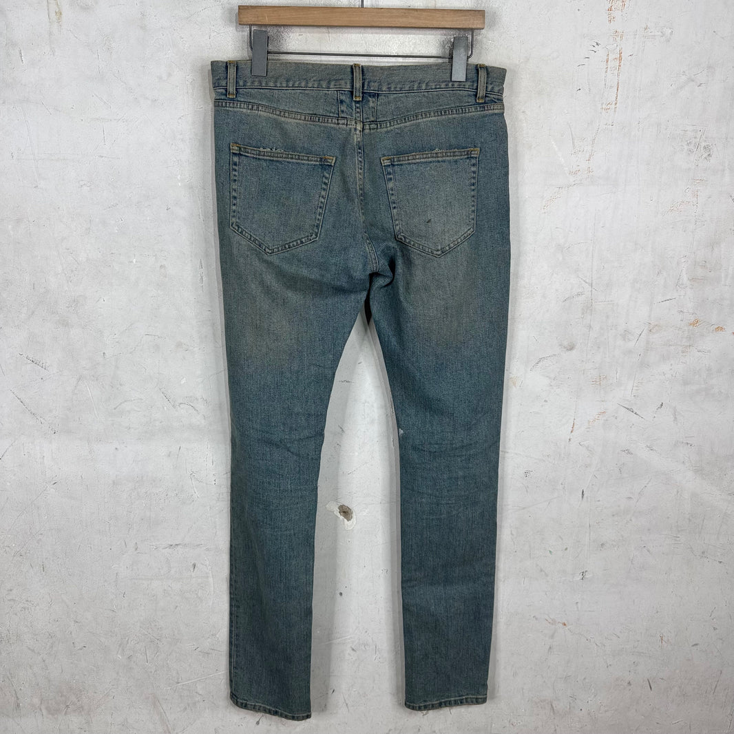 Saint Laurent 2015 Ripped Knee Dust Wash D02 Jeans
