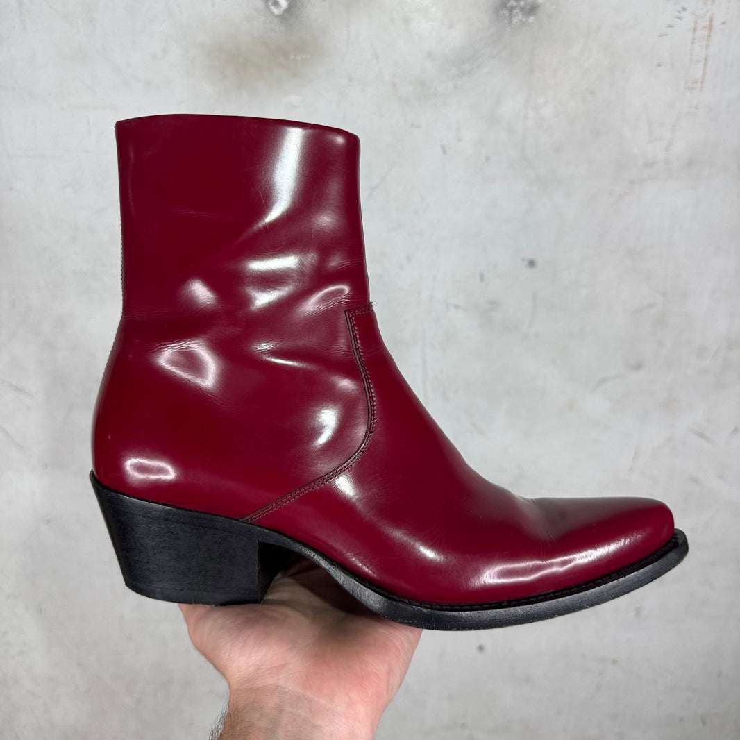 Calvin Klein 205W39NYC Maroon Patent Western Boots