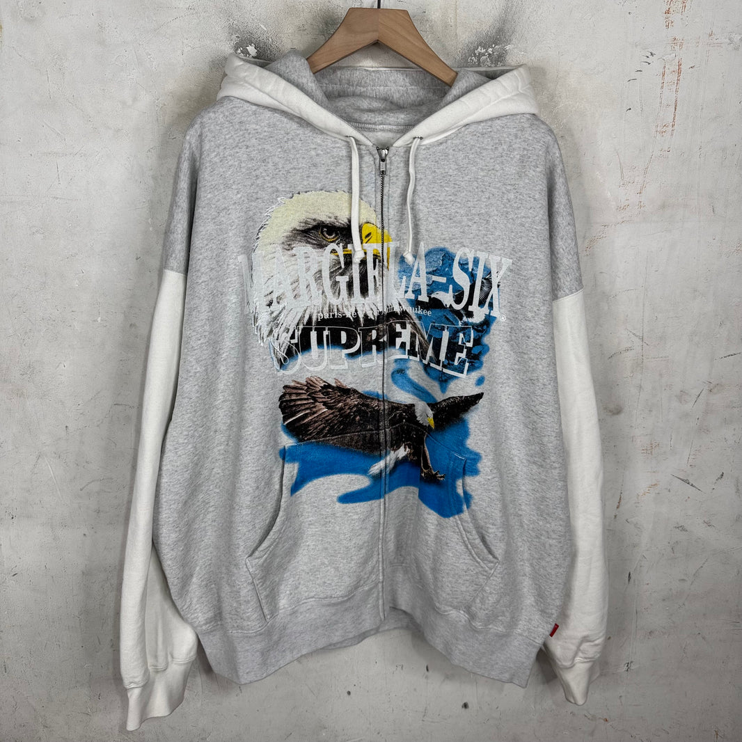 Supreme x MM6 Grey Eagle Zip Hoodie