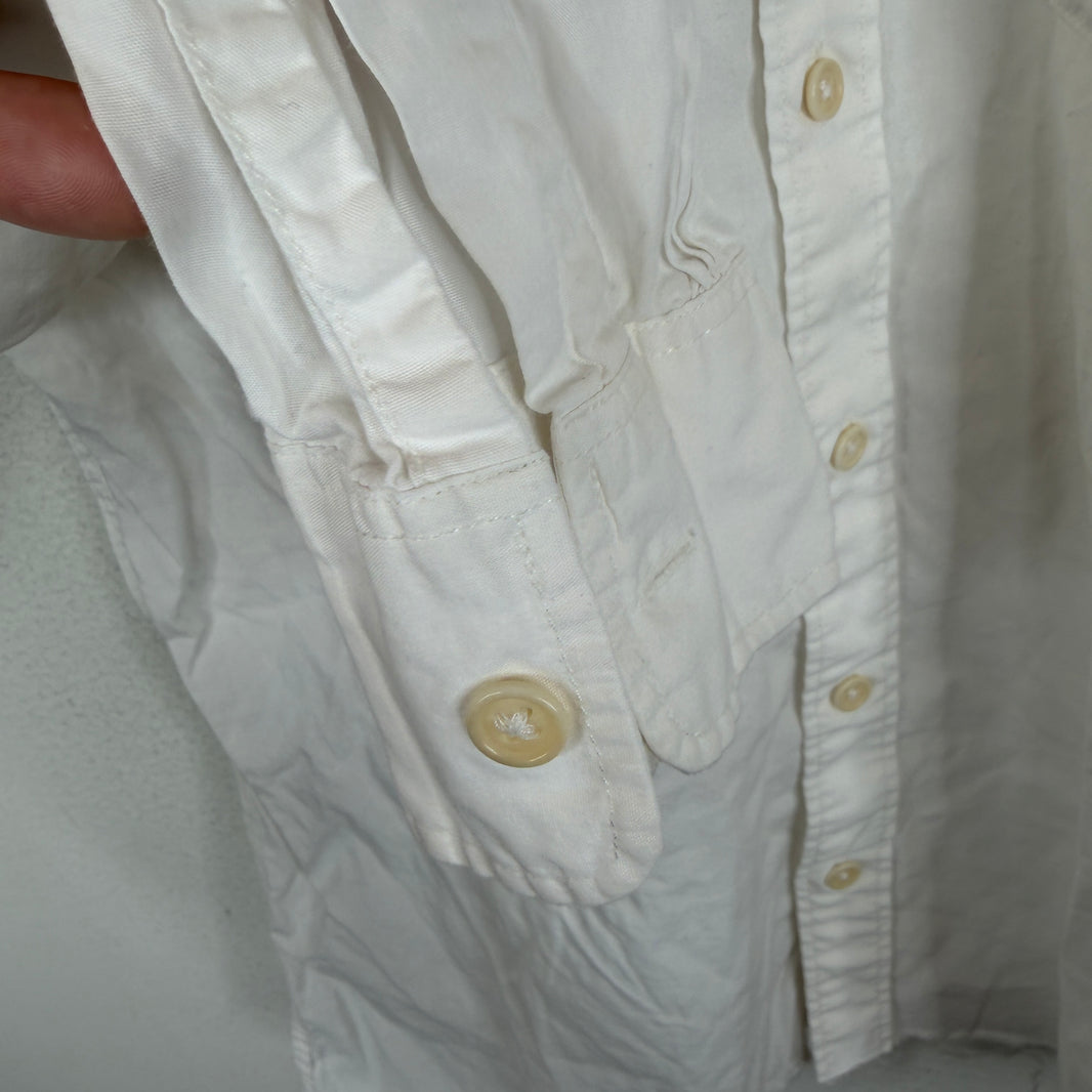 RRL Chopped White Button-Up Shirt
