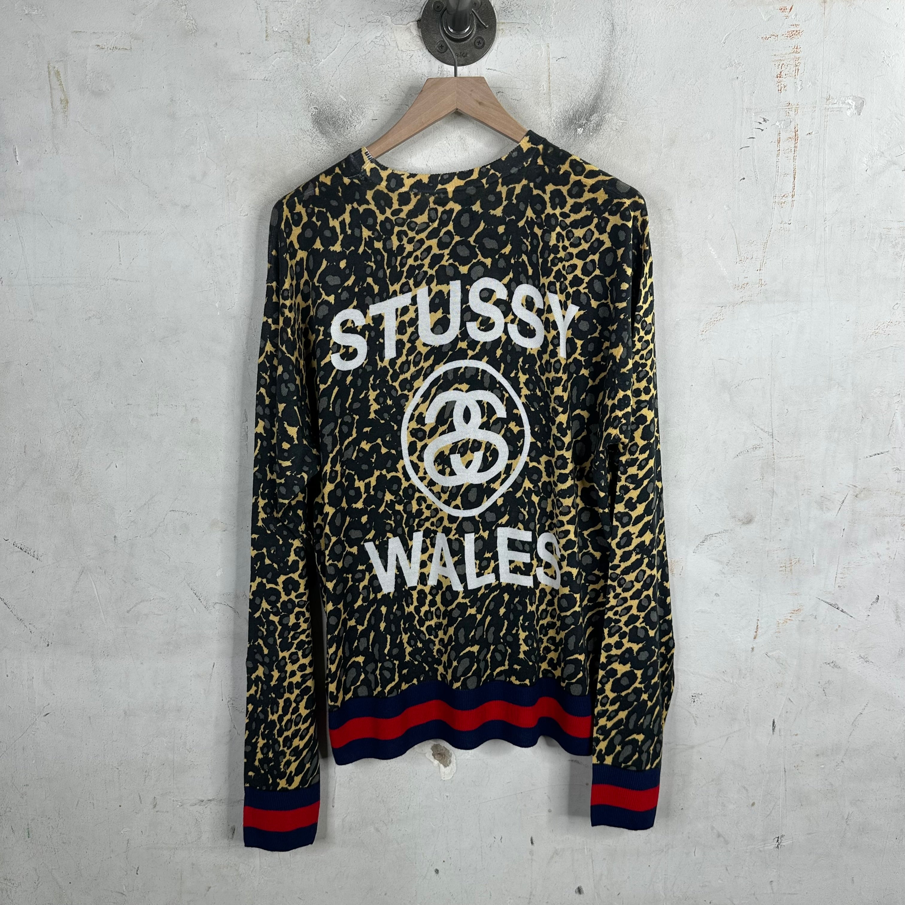 stussy WALES BONNER LEOPARD SWEATER M stussy WALES BONNER LEOPARD