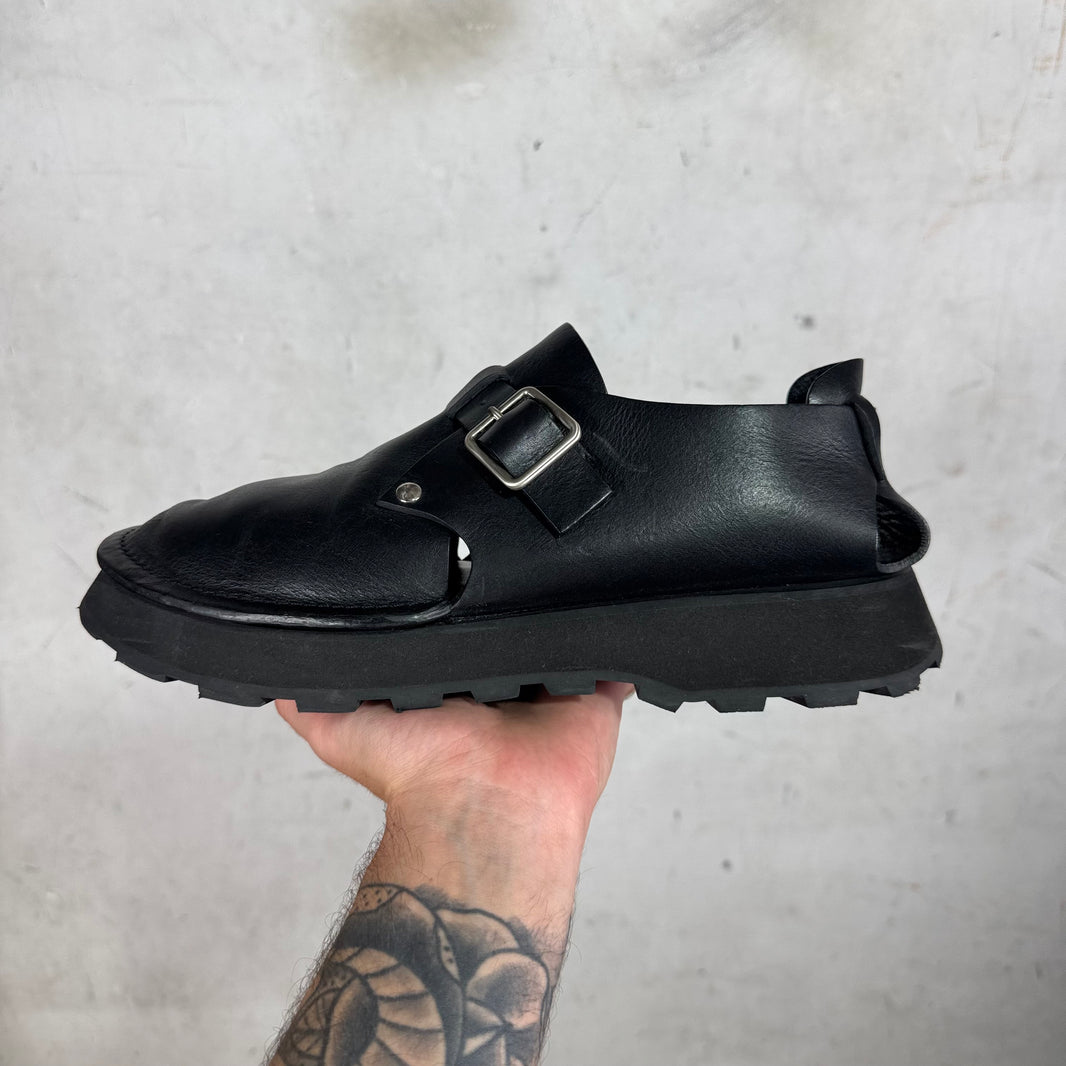Jil Sander Chunky Black Closed Toe Sandals