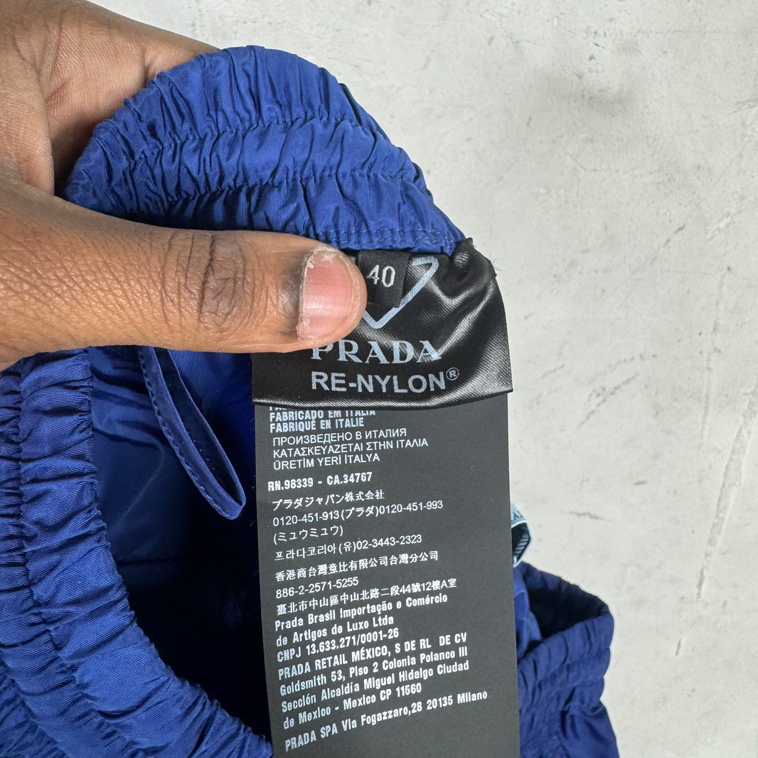 Prada Blue Snap Bottom Track Pants