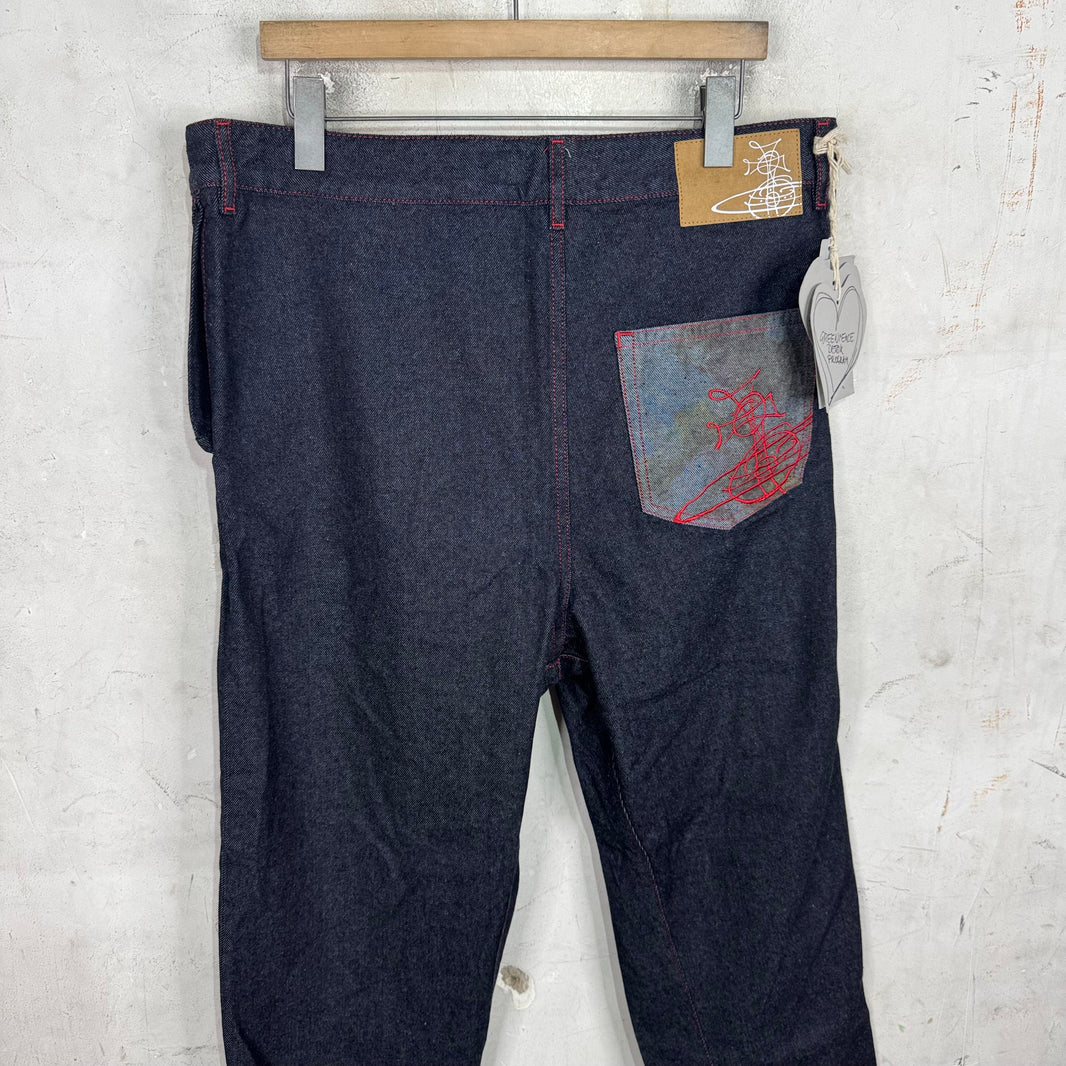 Vivienne Westwood Contrast Stitch Drunken Jeans