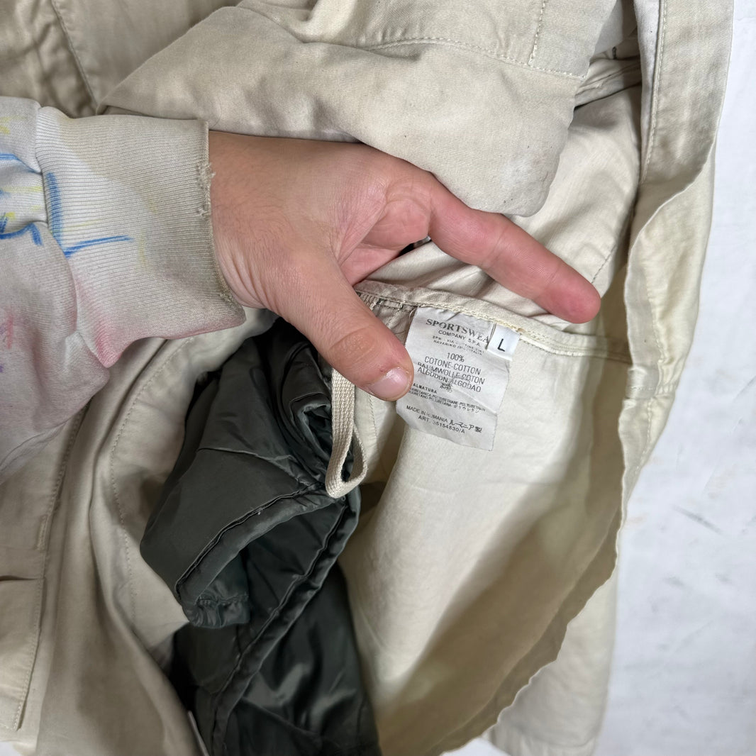 Stone Island 90's Beige Padded Canvas Lined Jacket