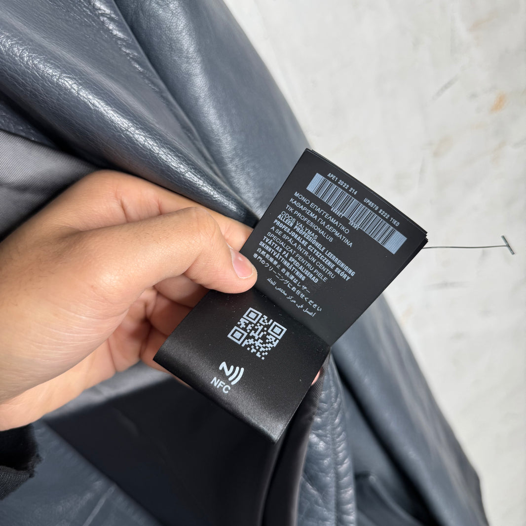 Prada Raf Leather Long Duster Coat