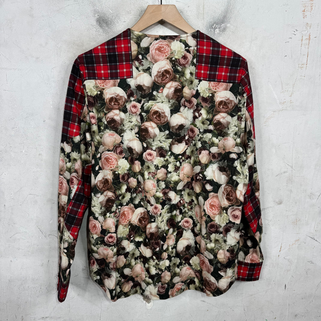 Givenchy Plaid/Floral Snap Button Up