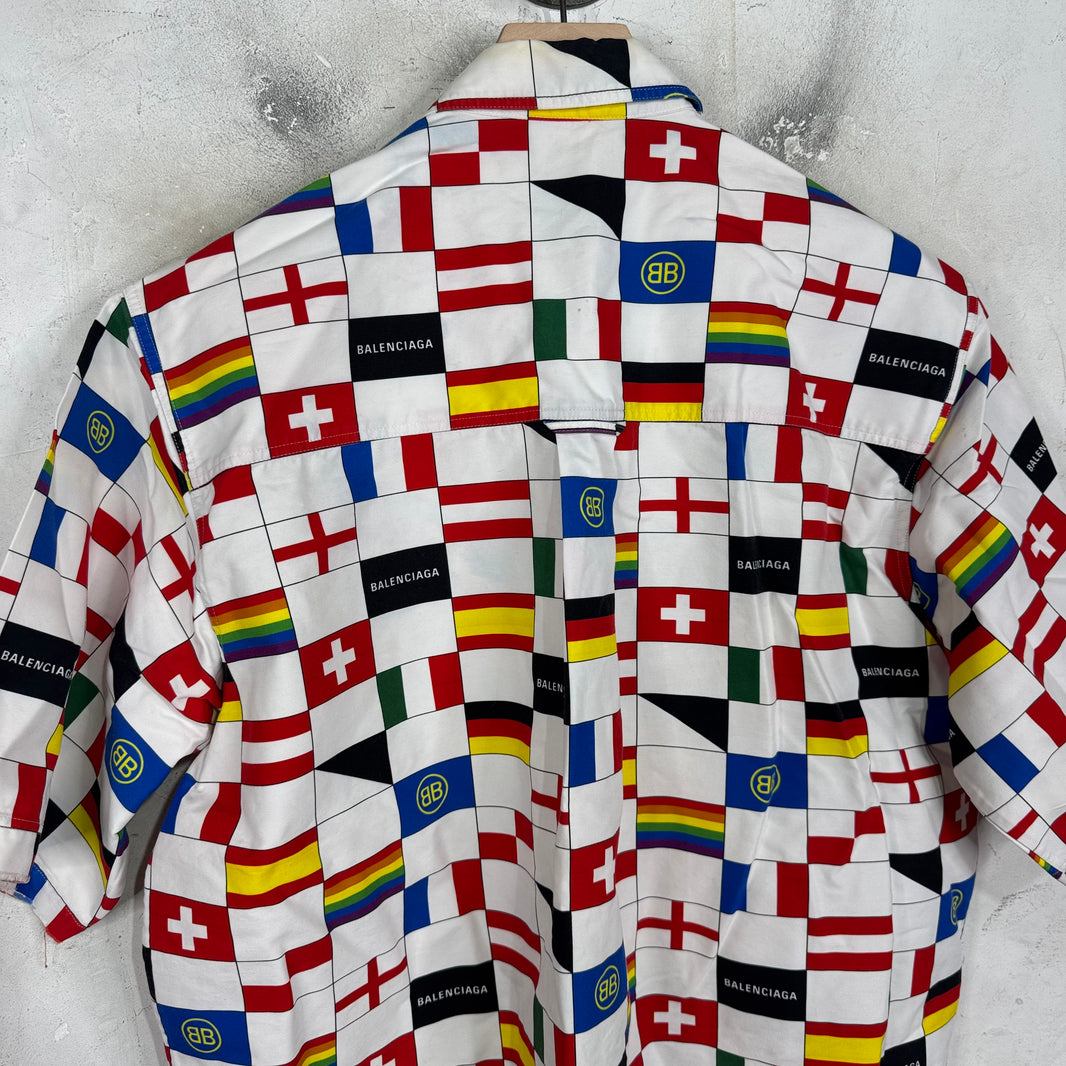 Balenciaga Flag Buttoned S/S Shirt