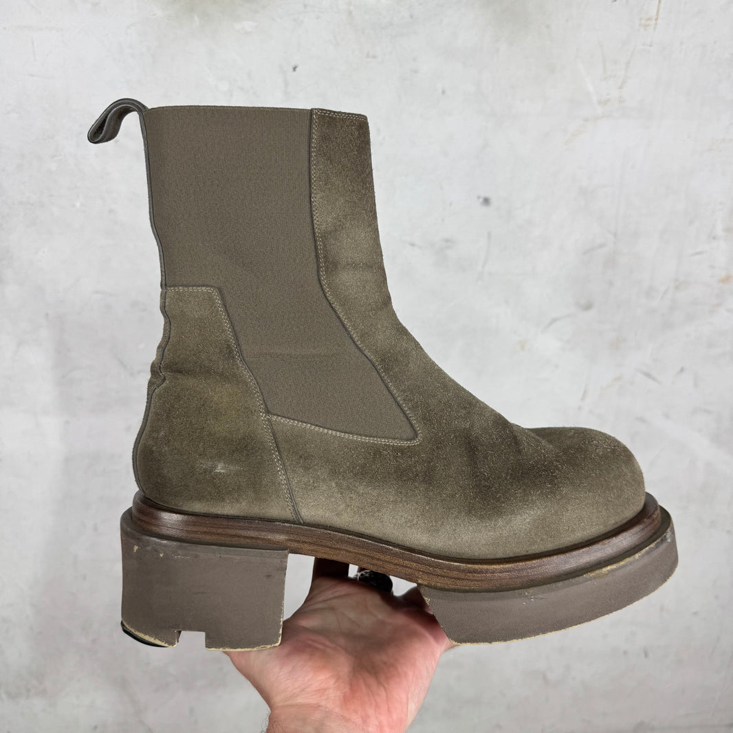 Rick Owens Suede Bogun Heel Boots