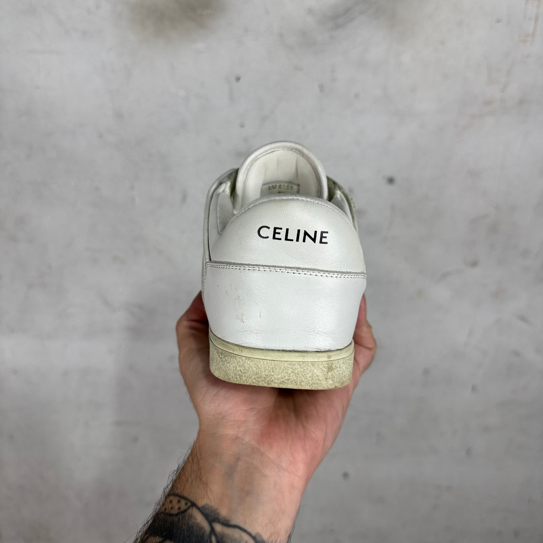 Celine White Triumph Low Sneakers