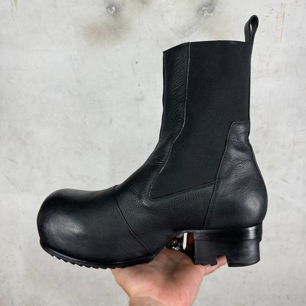 Rick Owens Black Leather Ballast Boots