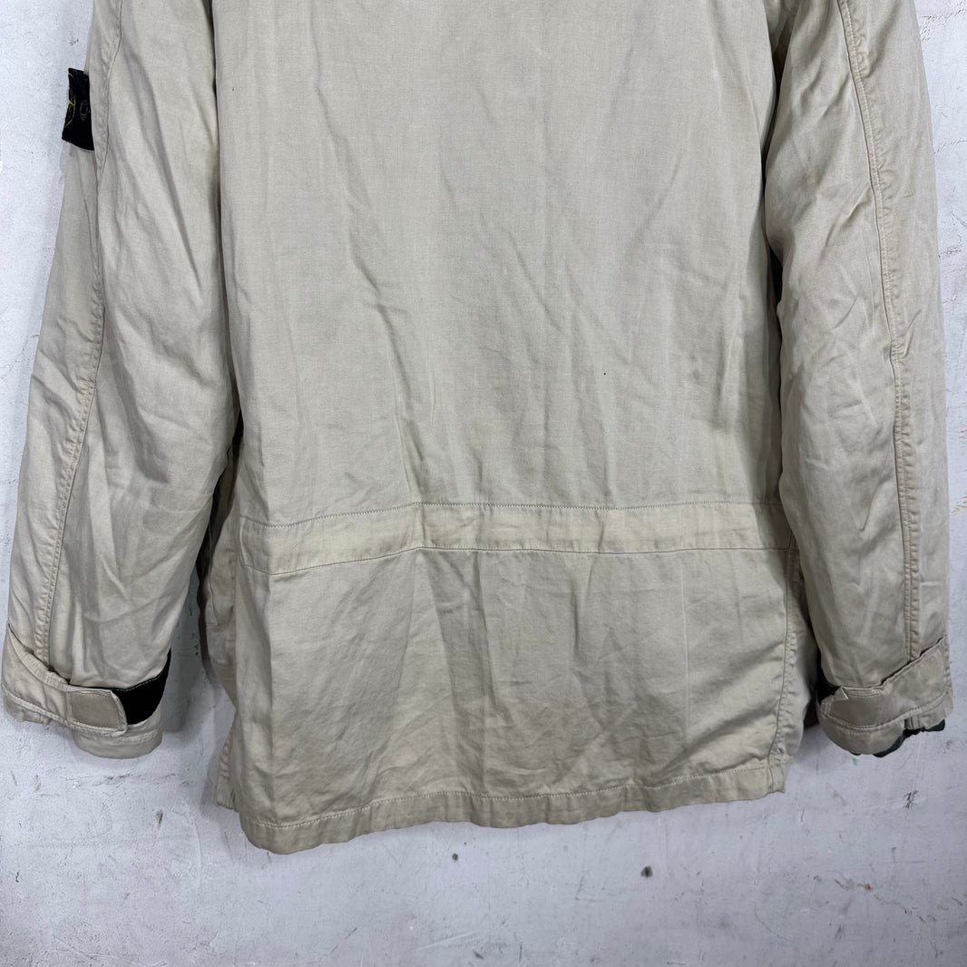 Stone Island 90's Beige Padded Canvas Lined Jacket