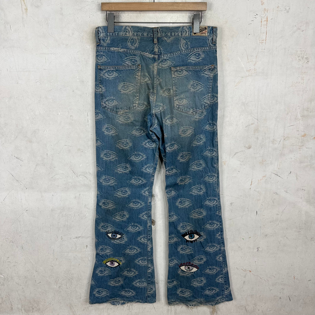 Kapital Speakeasy Patched Flare Jeans