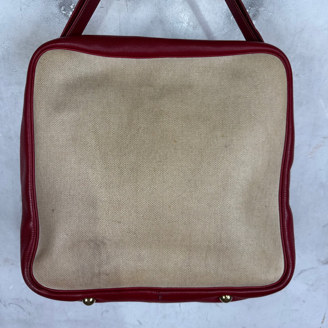 Hermes Victoria Toile Shoulder Bag