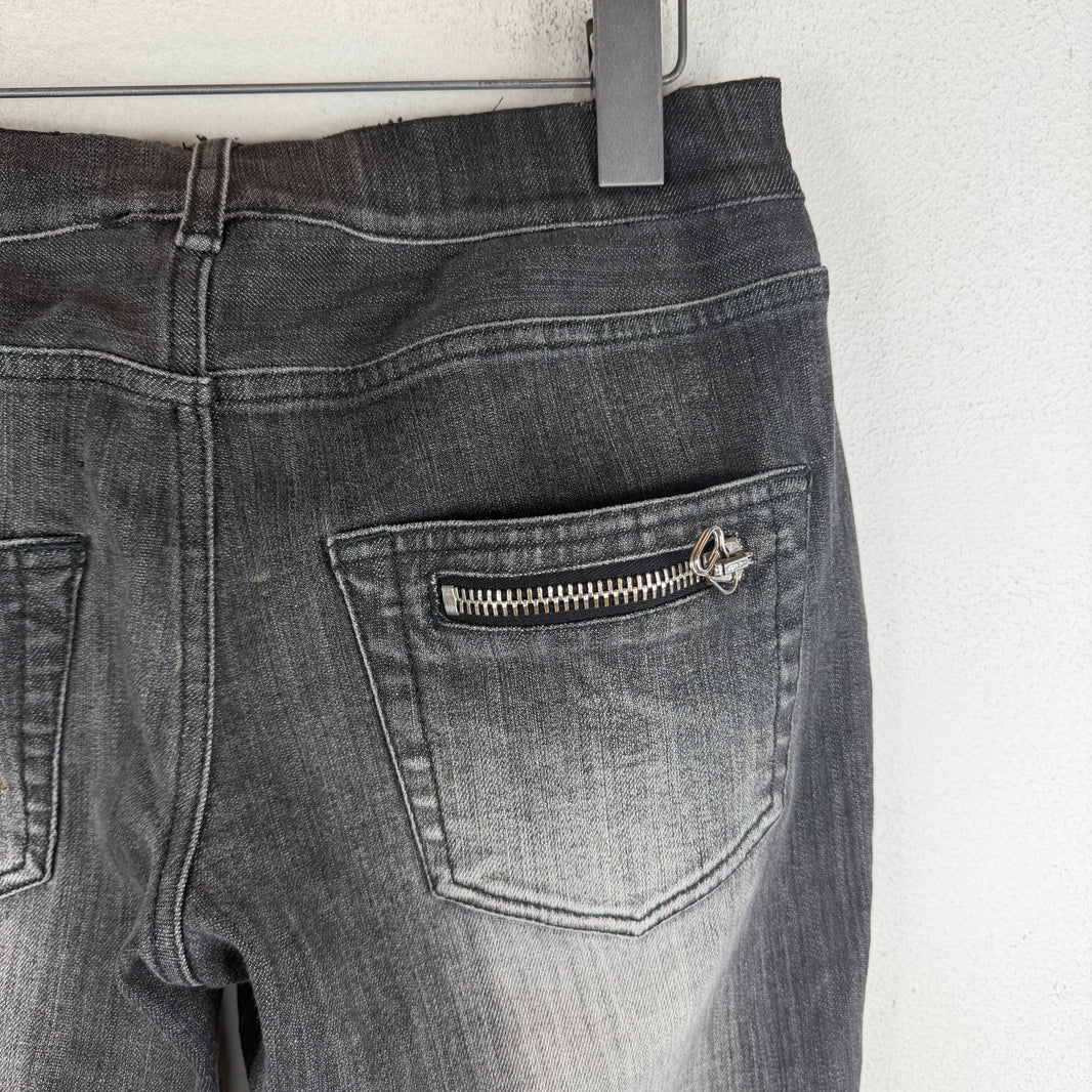 Balmain Skinny Low Rise Zipper Jeans