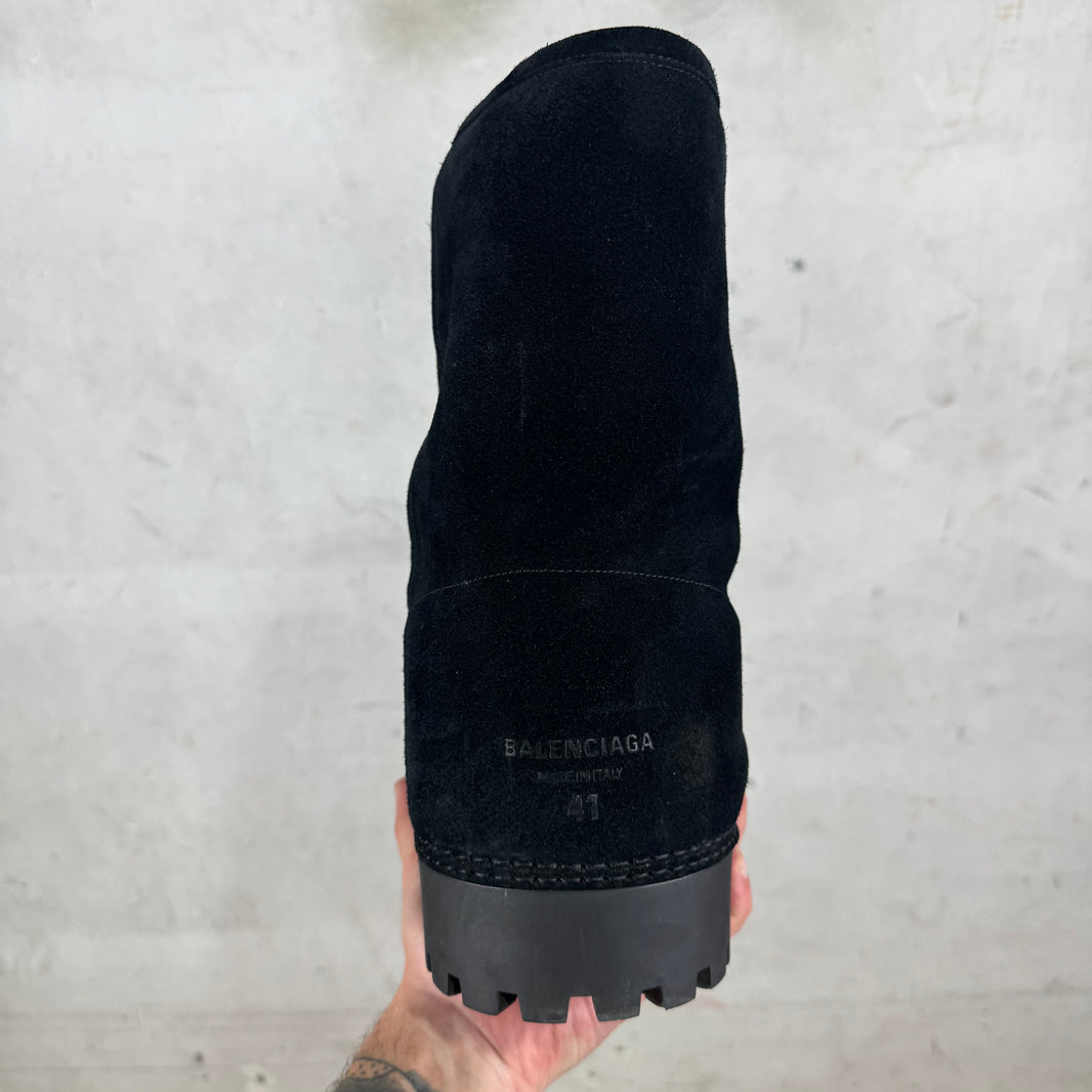 Balenciaga Black Suede Alaska Boots