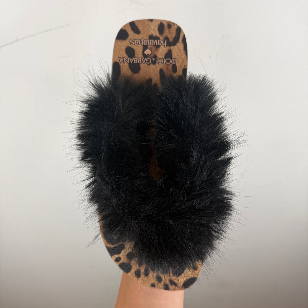 D&G Havaianas Fur Thong Sandals