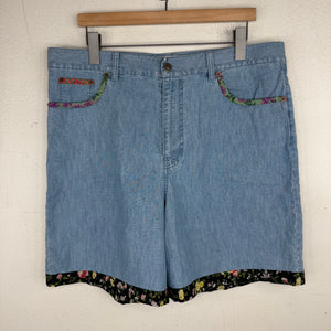 Valentino Denim Floral Shorts