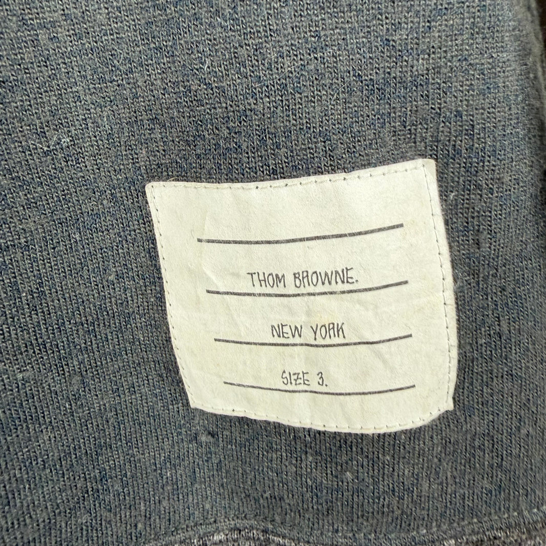 Thom Browne Gray Sleeve Stripe Wool Sweater
