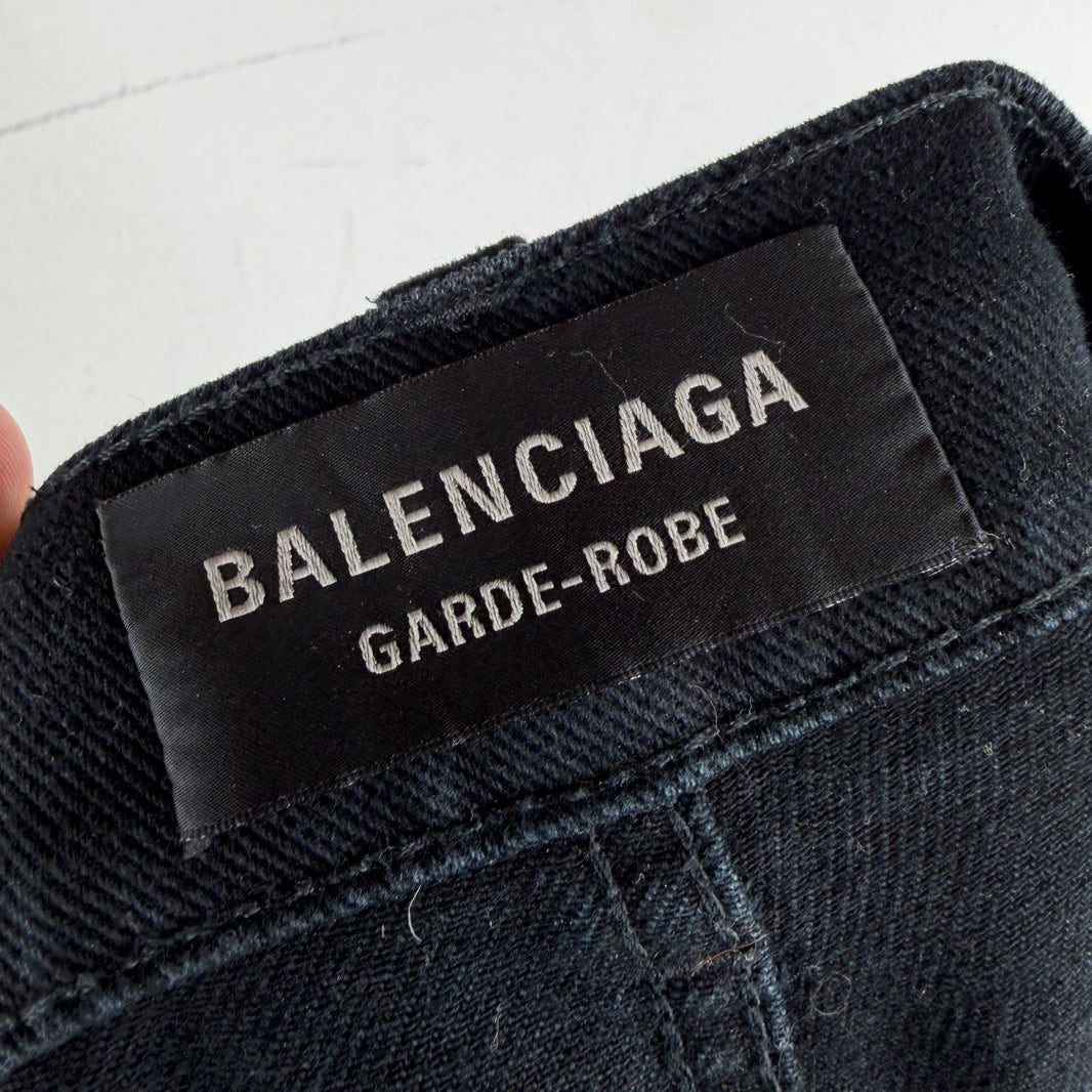 Balenciaga Garde Robe Black Flared Denim Jeans