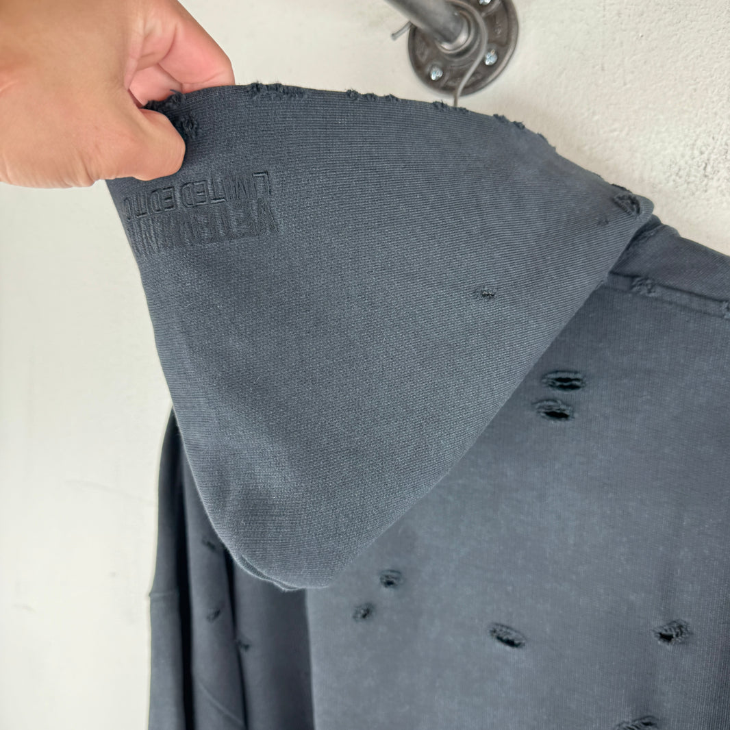Vetements Plain Distressed Zip Hoodie
