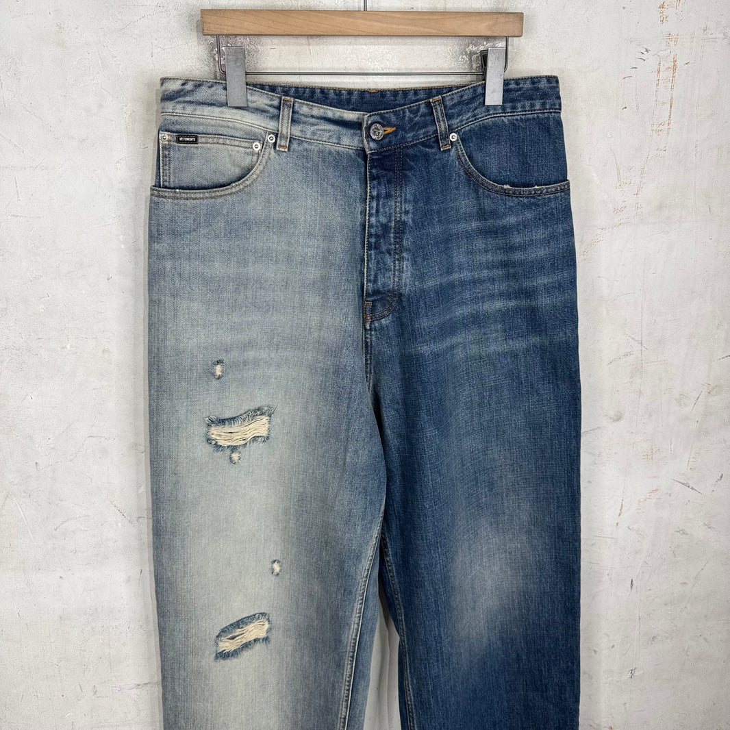 Vetements Split Wash Baggy Jeans