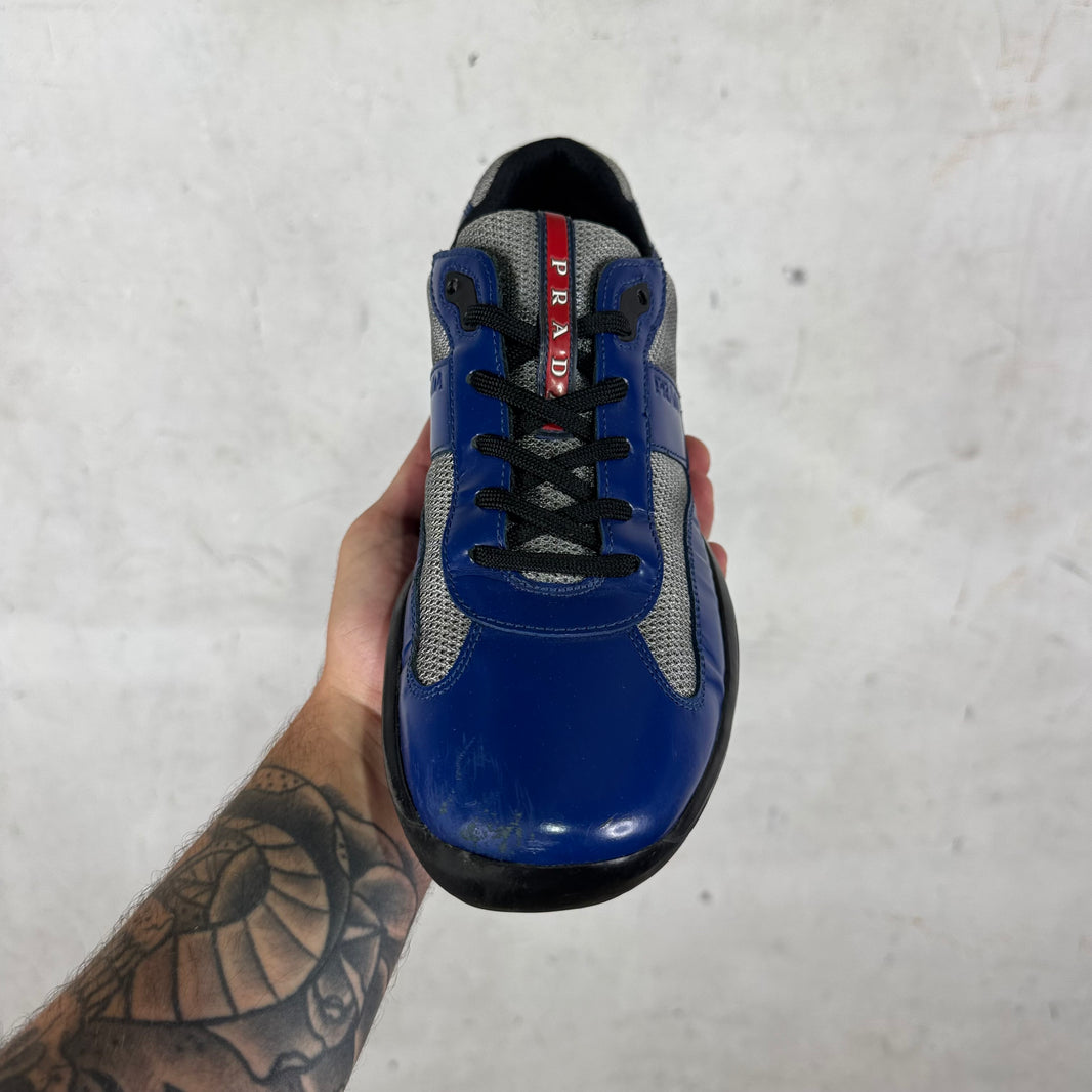 Prada Blue Leather Embossed America Cups