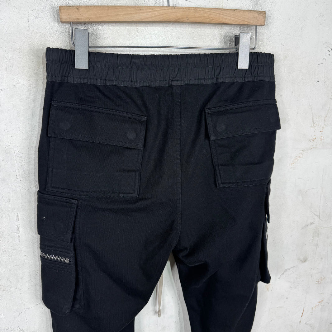 Rick Owens Luxor Black Zippered Cuffed Sweatpants