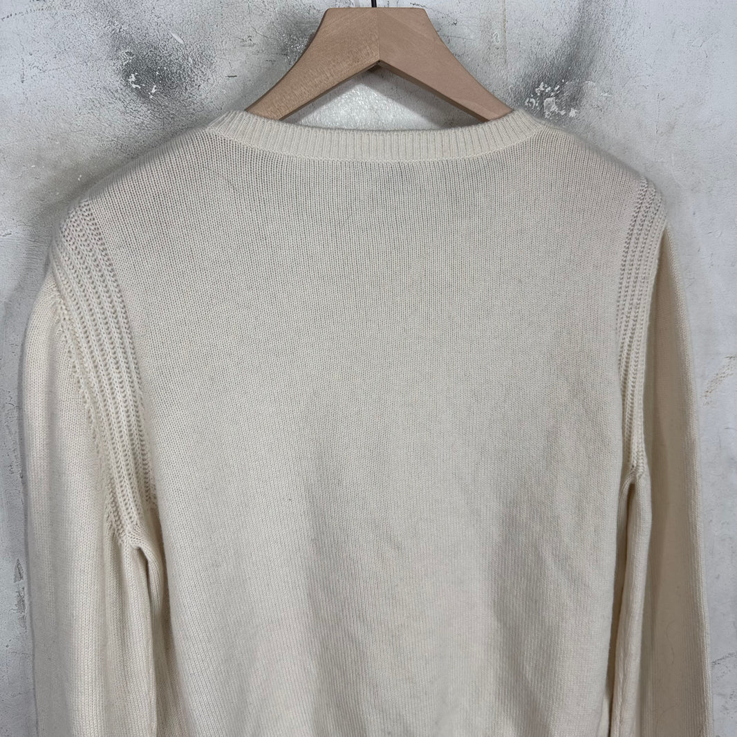 Chanel Women's Beaded Crest Cashmere Sweater