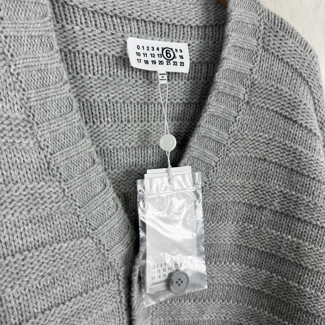 Margiela MM6 Grey Frayed Cardigan