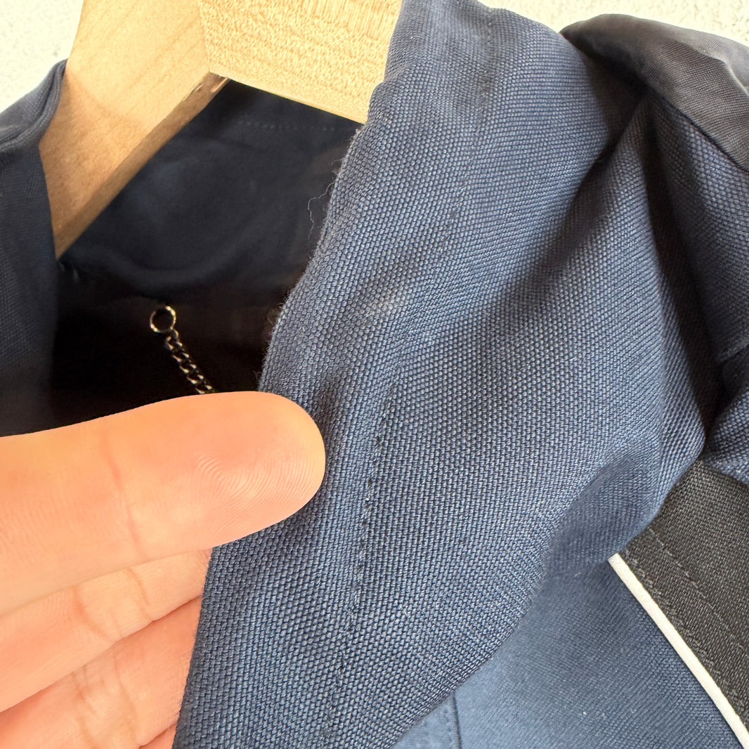 Balenciaga Navy Cropped Shell Jacket