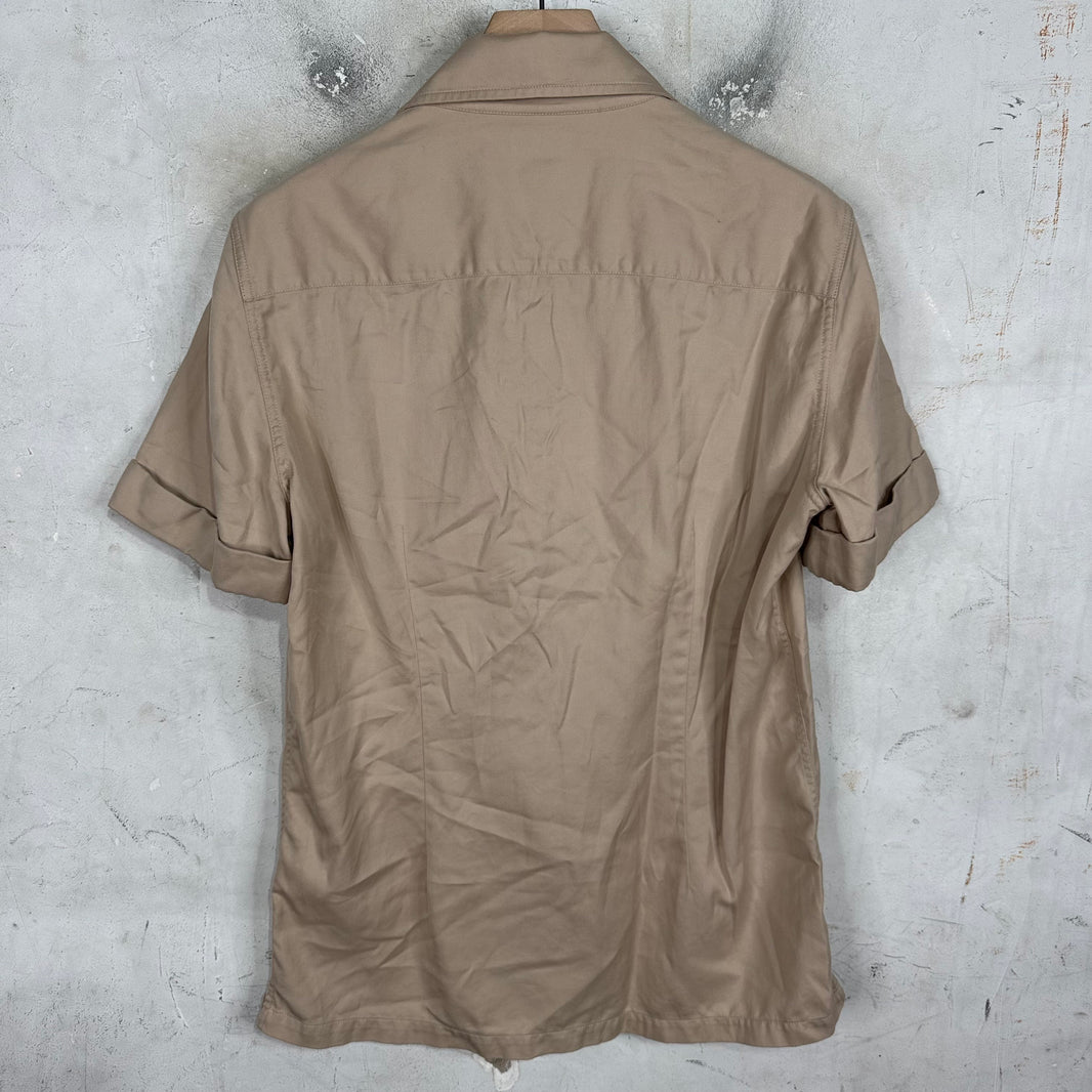 Brunello Cucinelli Camp Collar Snap Button Shirt