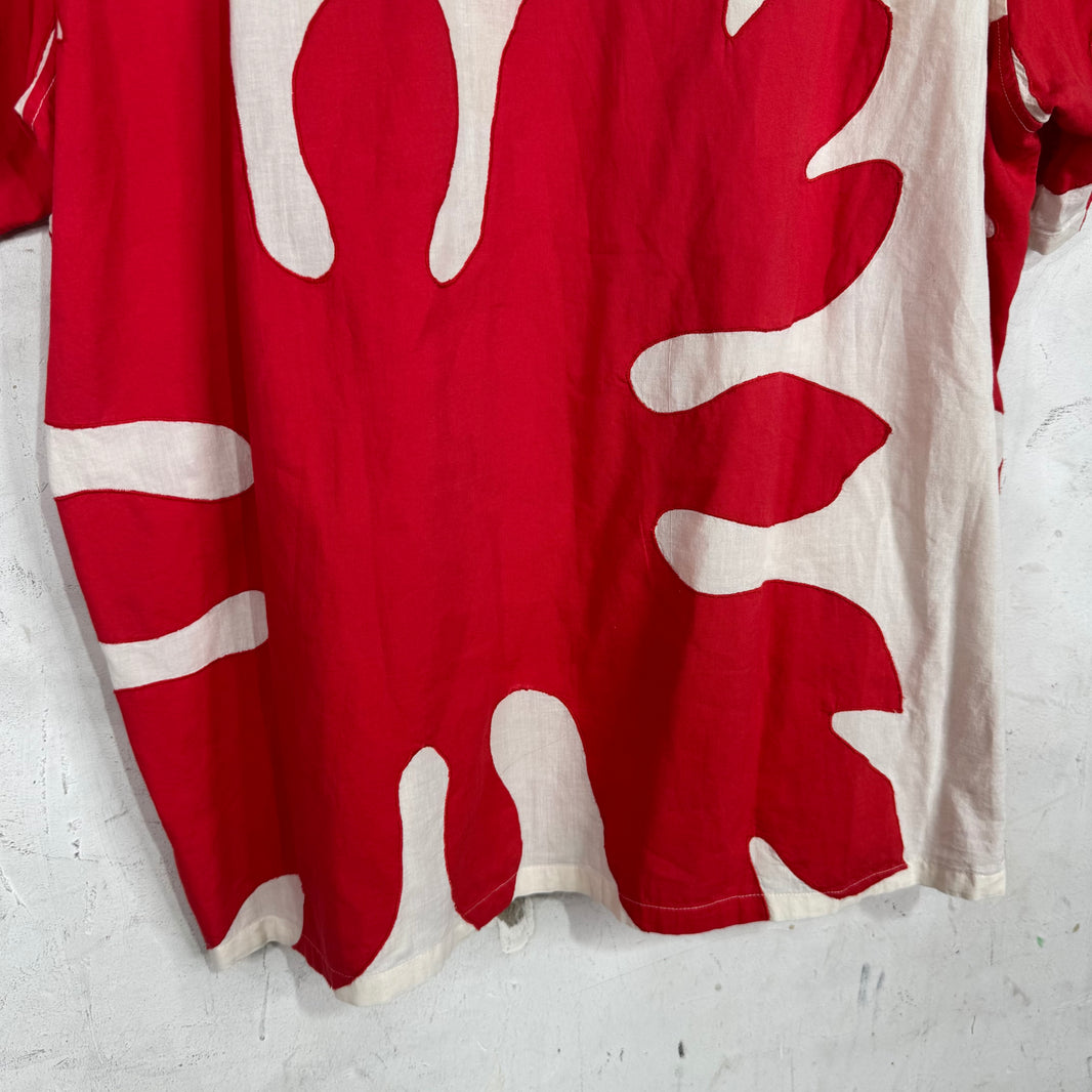 Bode Red Patterned Floral Shirt