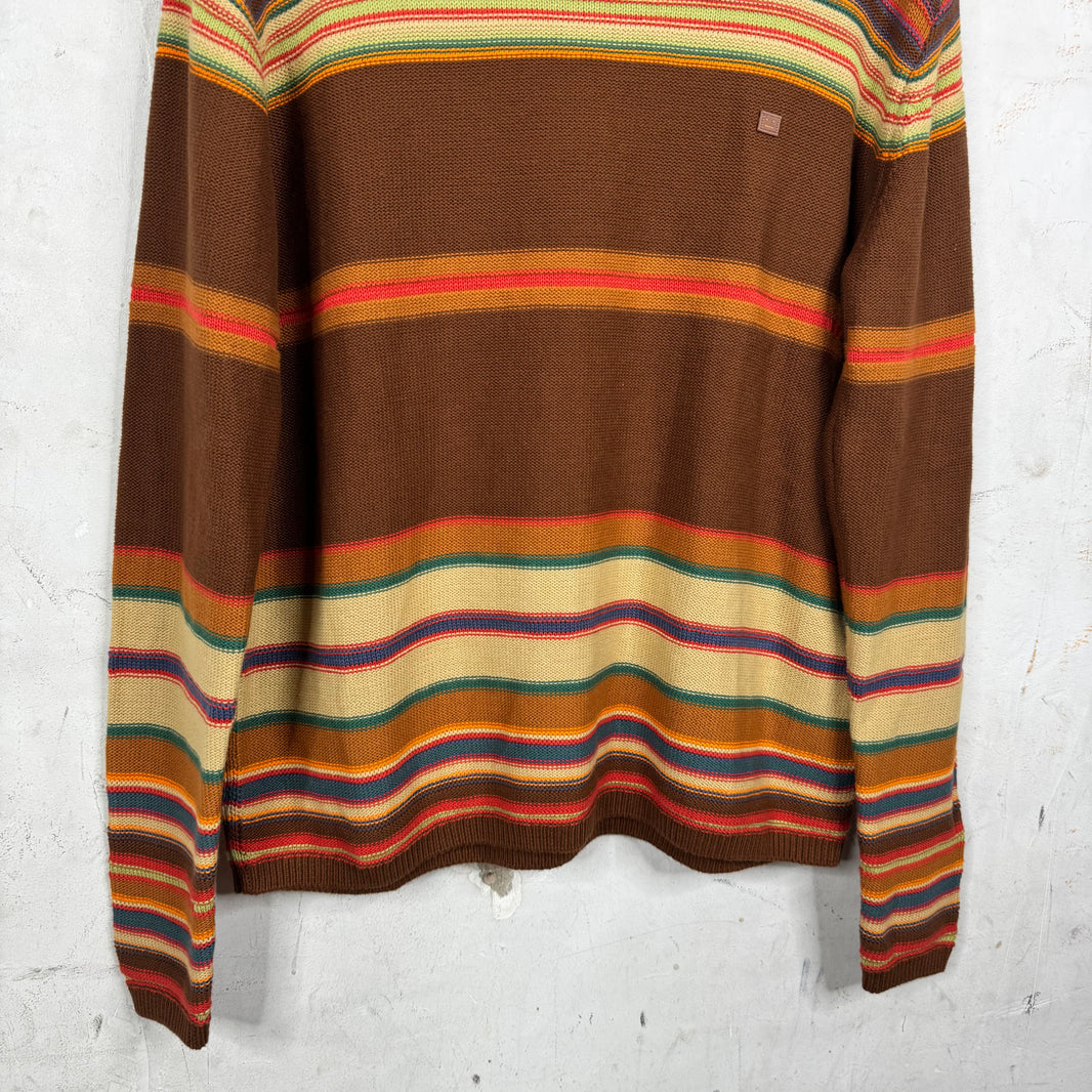 Acne Studios Brown Striped Face Sweater
