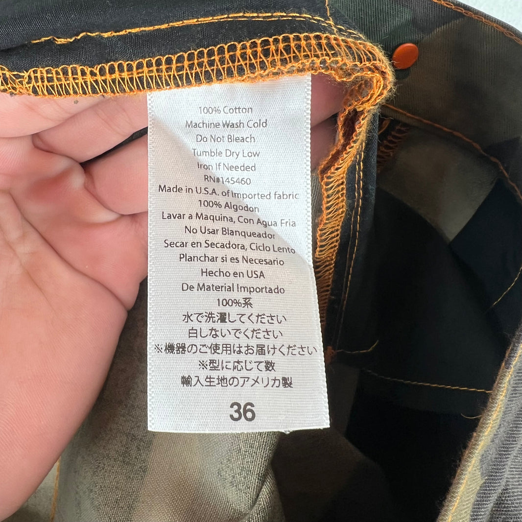 Endless Denim Camo Spellout Trousers