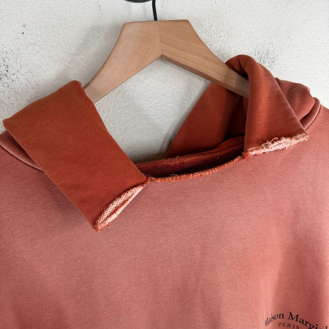 Margiela Orange Overdye Distressed Hoodie