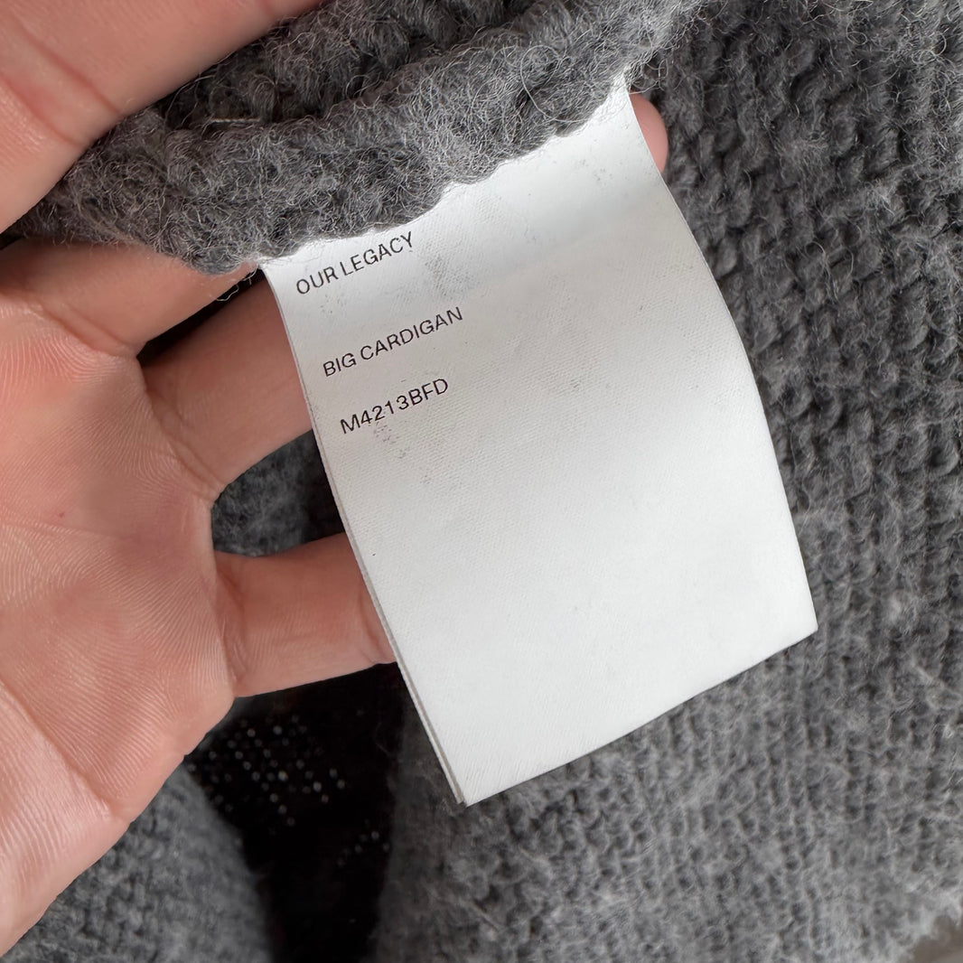 Our Legacy Gray Wool Blend Big Cardigan