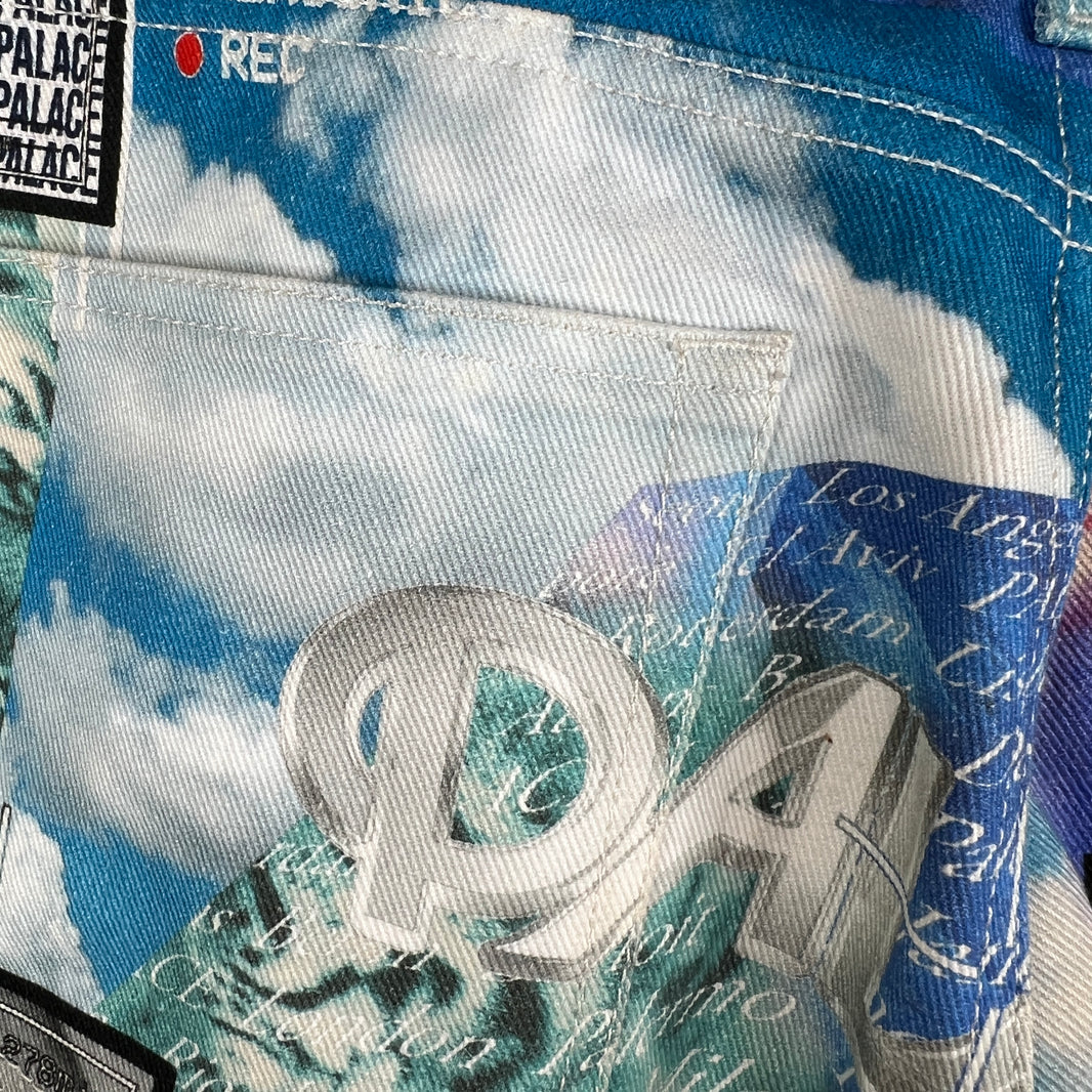 Palace Moschino Blue All Over Print Denim Jeans