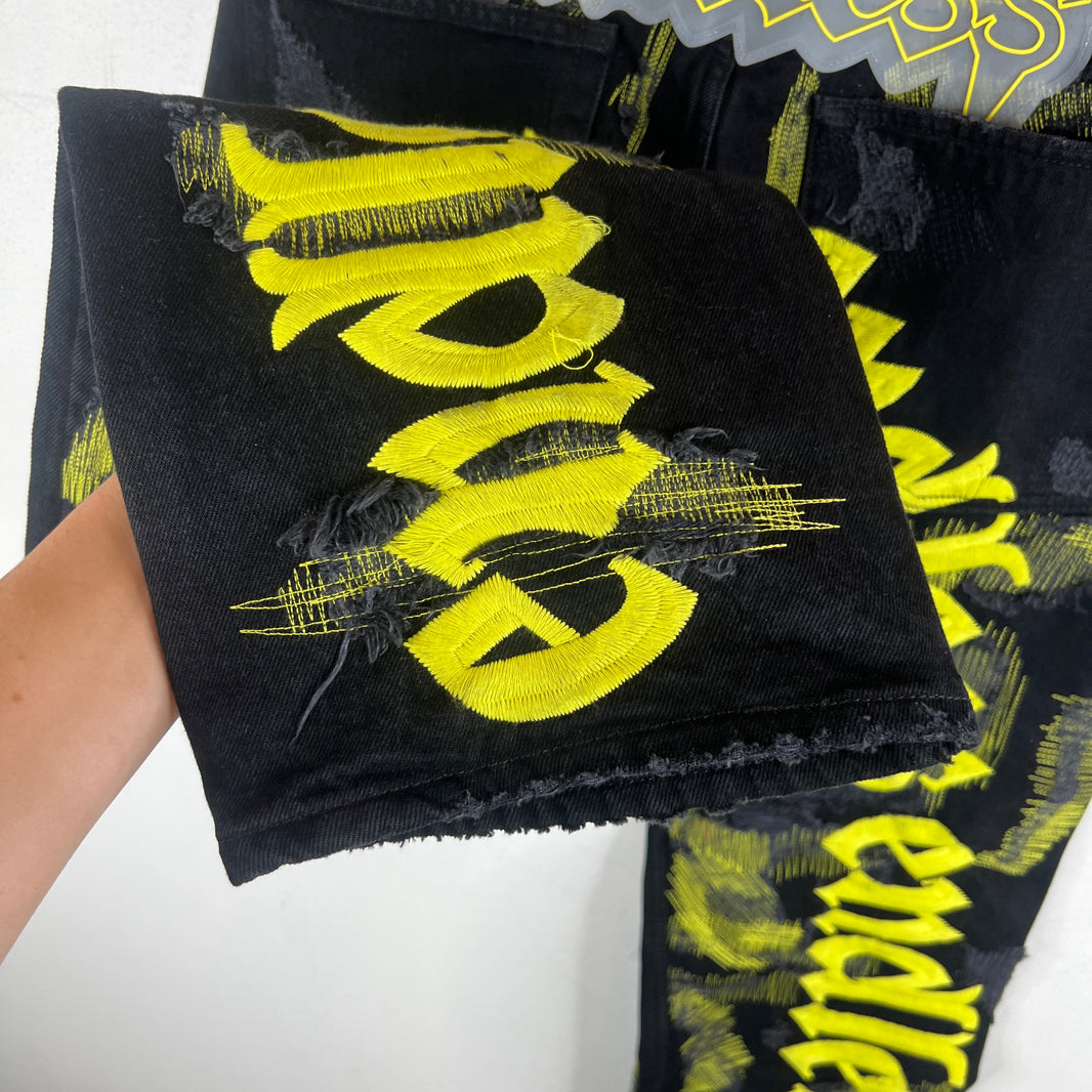 Endless Denim Black/Yellow Jeans