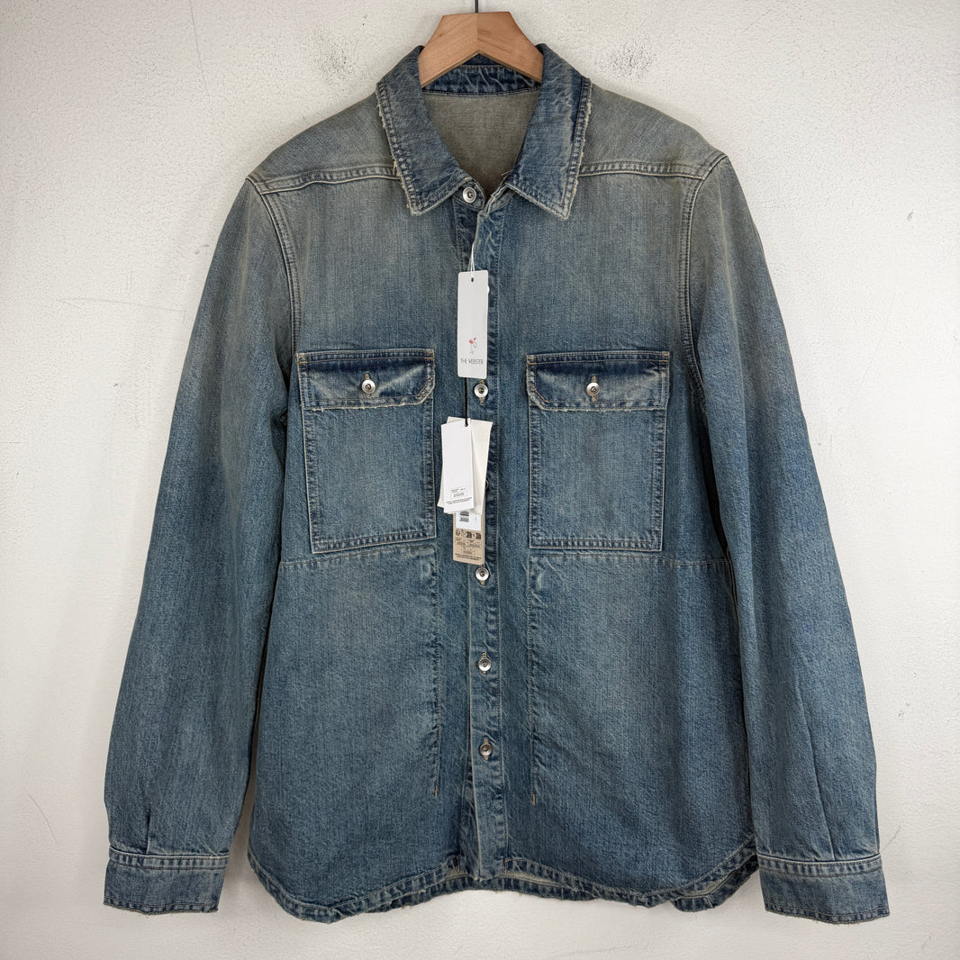DRKSHDW Washed Indigo Denim Overshirt