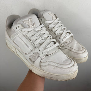 Louis Vuitton White/Gray Trainer Sneakers