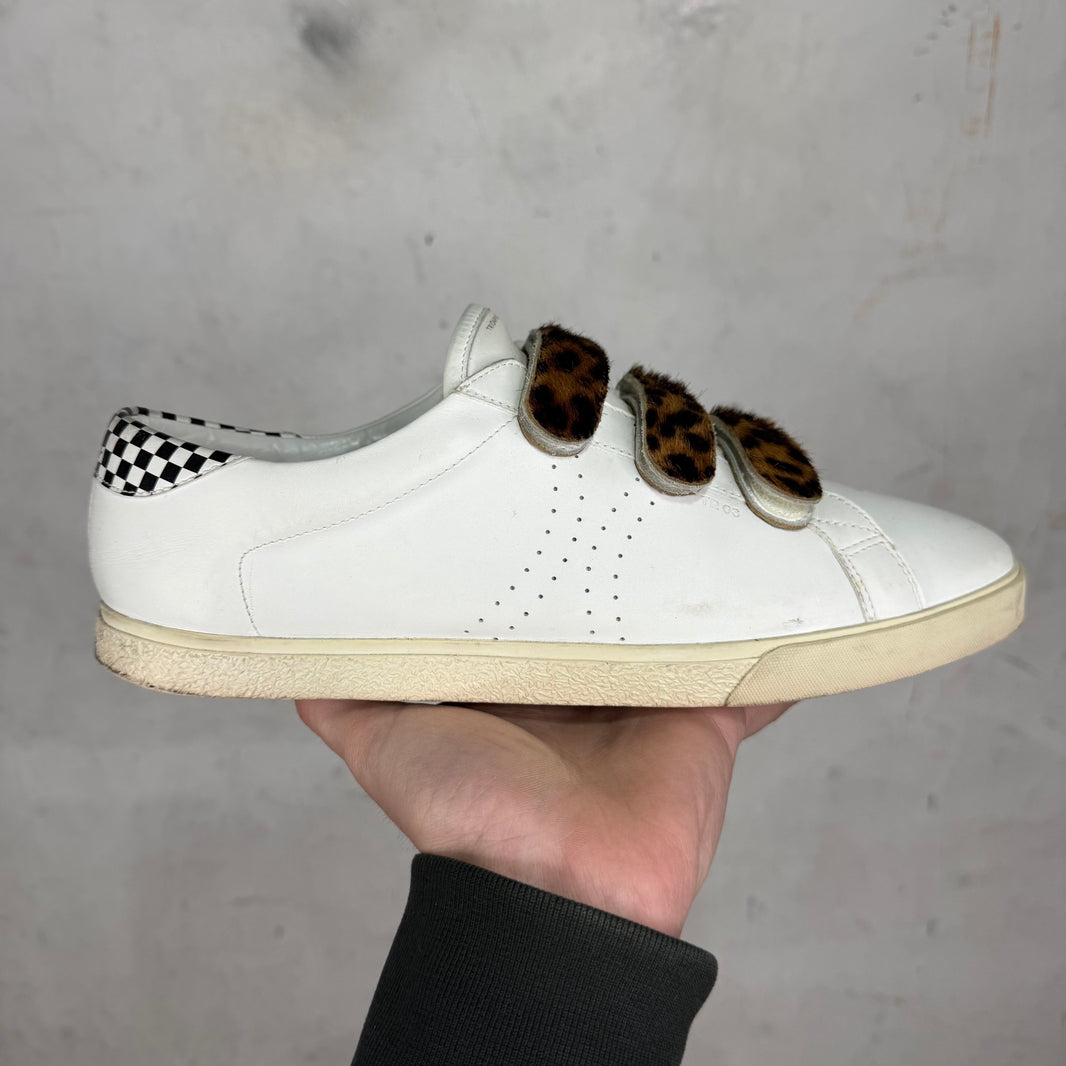 Celine Triomphe Leopard Strap Sneakers