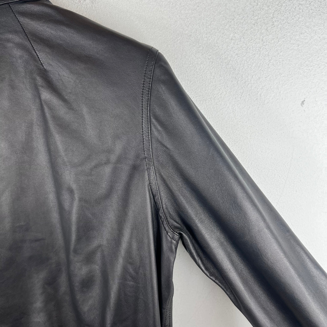 Rick Owens Black Python Leather Moto Jacket