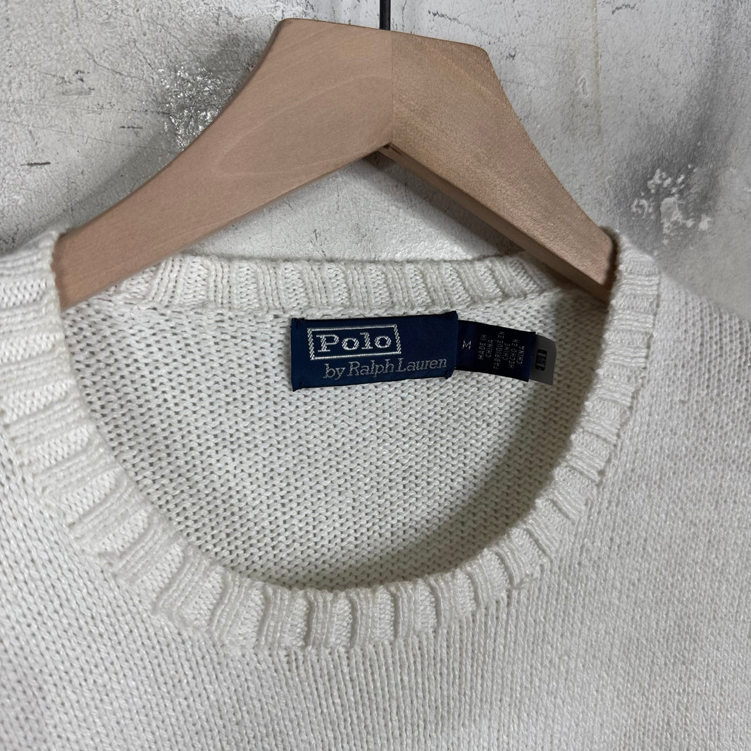Ralph Lauren White Polo Bear Sweater